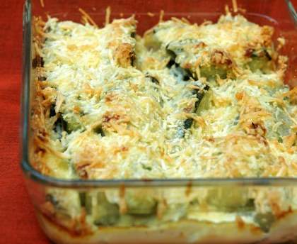 Concombres gratinés au chèvre