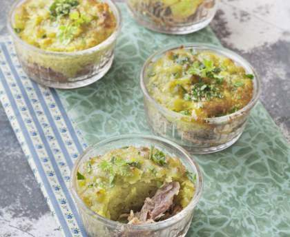 Confit de canard à la purée de pois cassés