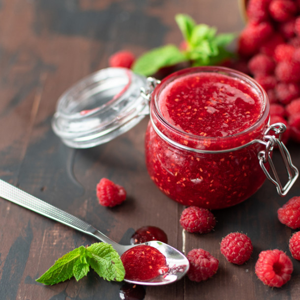 Confiture de framboises sans cuisson