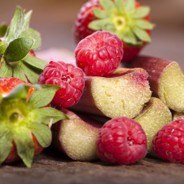 Confiture de rhubarbes et framboises