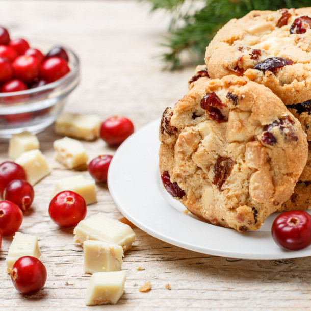 Cookies au chocolat blanc et cranberries