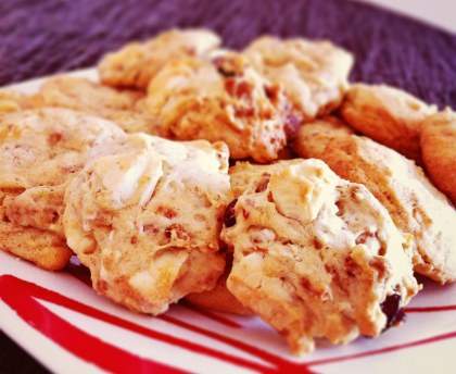 Cookies chocolat blanc, spéculoos et noix de coco
