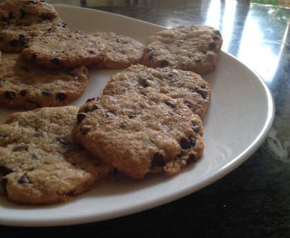 Cookies croquant aux pépites de chocolats et au pralin