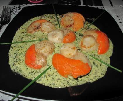 Coquilles Saint-Jacques cressonnière