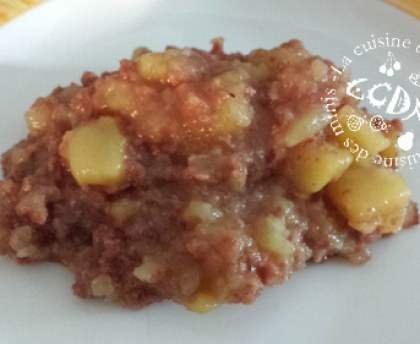 Corned beef aux oignons.
