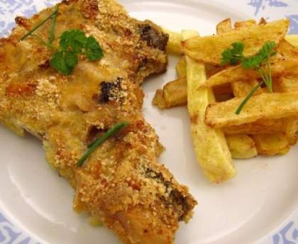 Côtes de porc moutardées au parmesan