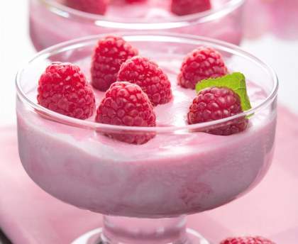 Coupes fromage blanc framboises