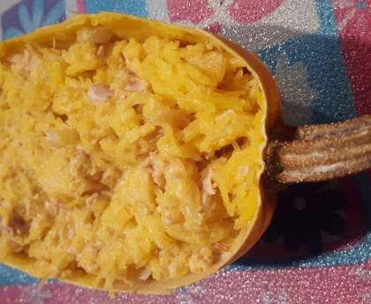Courge spaghetti sauce carbonara de thon