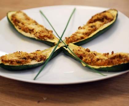 Courgette farcie au maquereau et au fromage frais