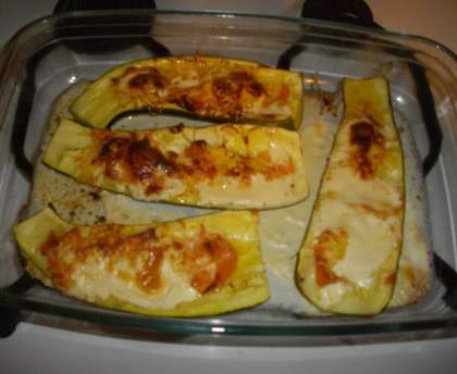 Courgette farcie au saumon fumé