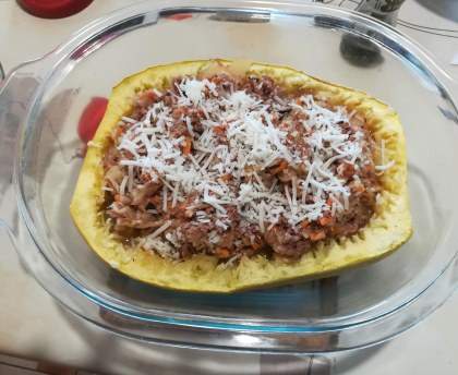 Courgette spaghetti farcie