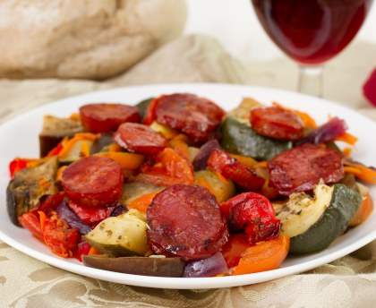 Courgettes au chorizo