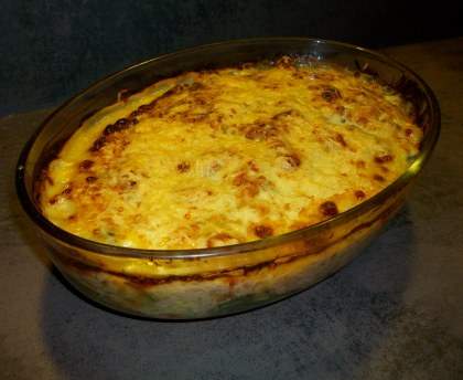 Courgettes au thon, curry et camembert