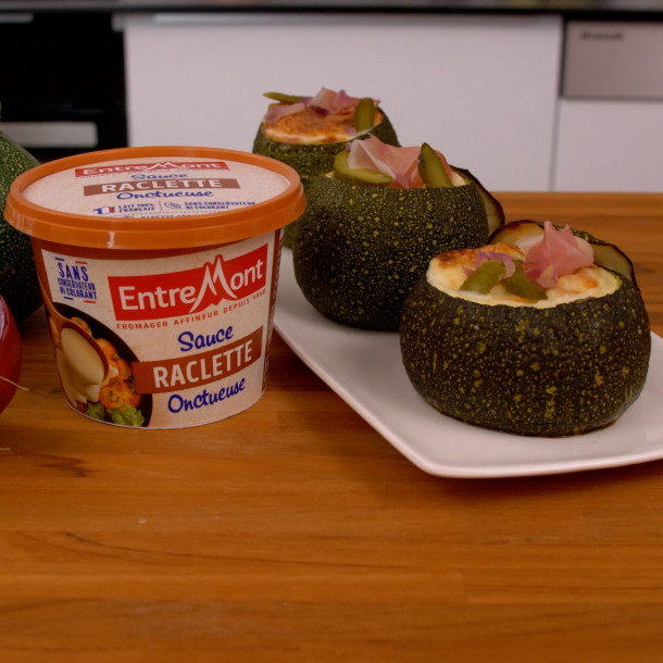 Courgettes farcies à la raclette
