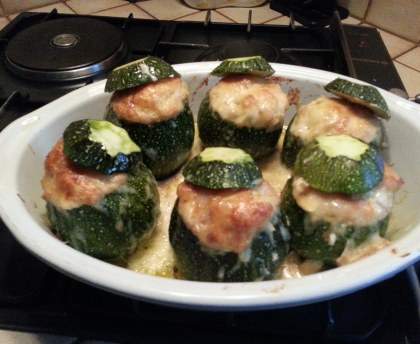 Courgettes farcies au fromage de chèvre