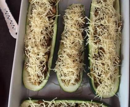 Courgettes farcies au steak haché