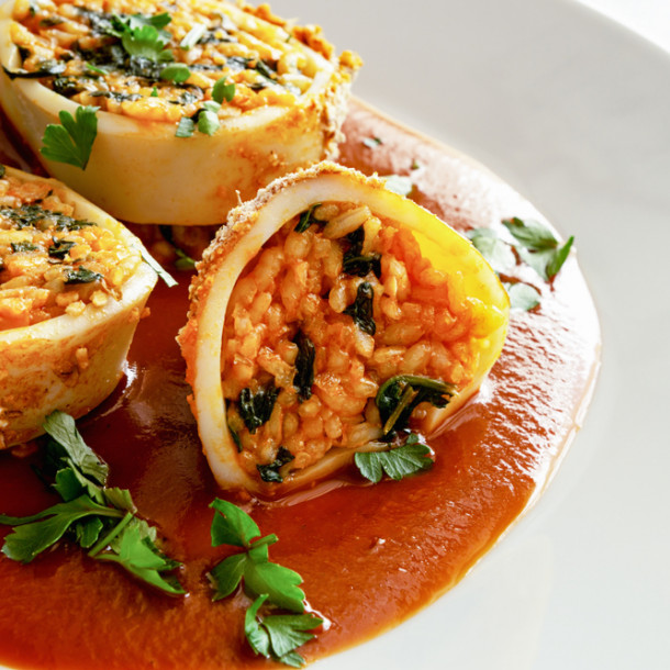 Couscous au calamar farci
