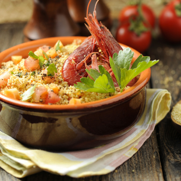Couscous aux crevettes et légumes