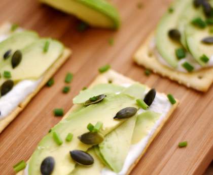 Crackers avocat et mascarpone