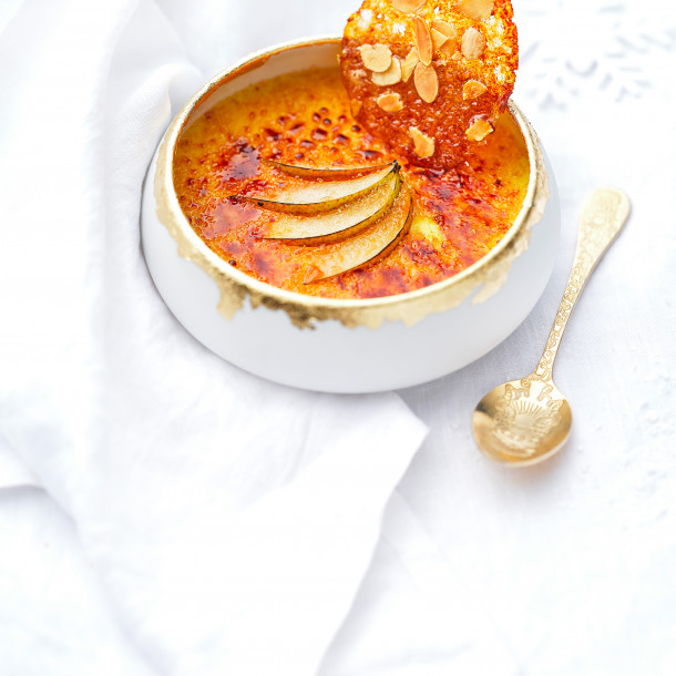 Crème brûlée aux poires