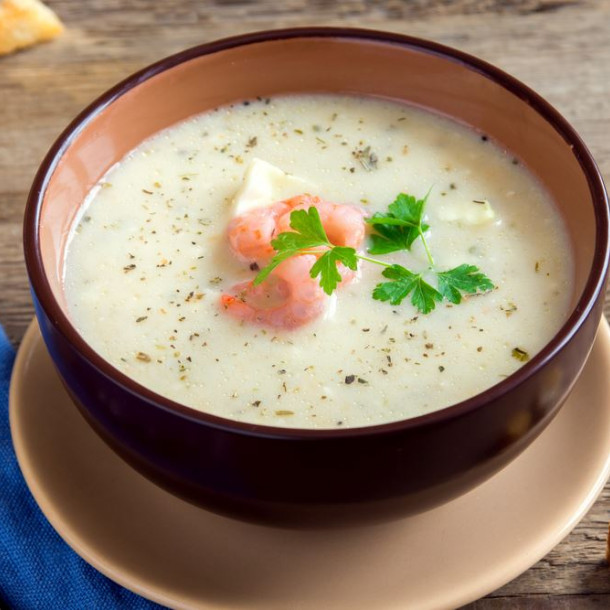 Crème de chou-fleur au saumon fumé au Thermomix