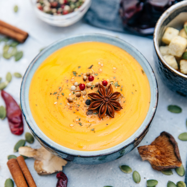 Crème de potimarron aux châtaignes   