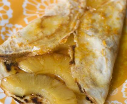 Crêpes à l'ananas et à l'orange