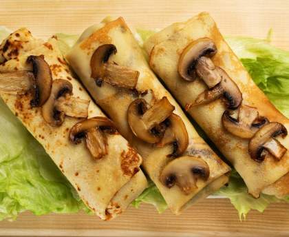 Crêpes jambon, fromage, champignon