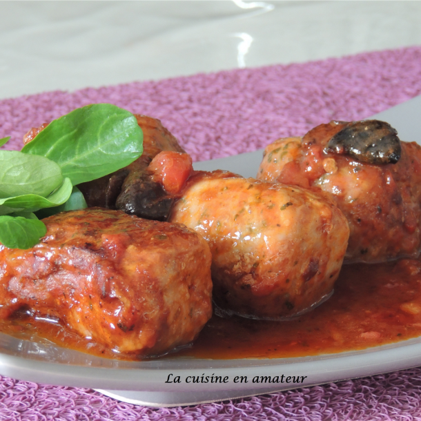 Crépinettes aux olives noire