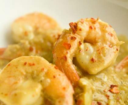 Crevettes au curry et coco