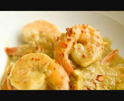 Crevettes au lait de coco et garam masala