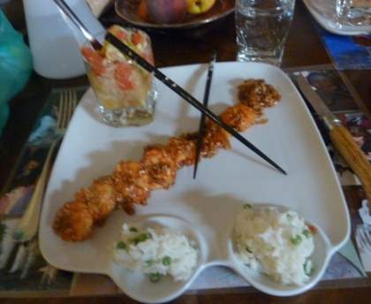 Crevettes au miel et aux graines de sésame