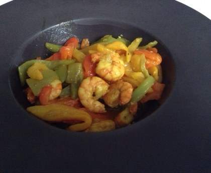 Crevettes aux poivrons