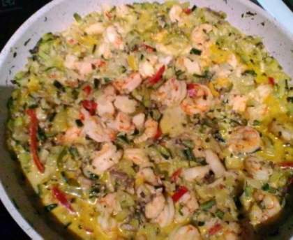 Crevettes coco ananas et thym citron