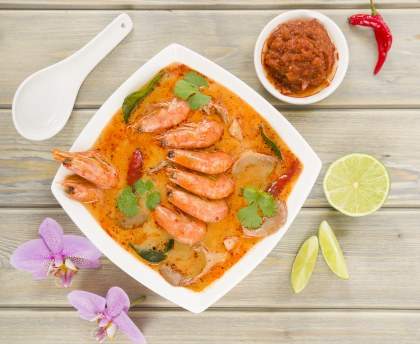 Crevettes curry et coco (Thaïlande)