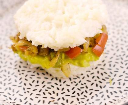 Croque de riz aux poivrons