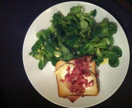 Croque-monsieur au chèvre et lardons