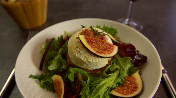 Crottins de Chèvre farcis : poires, figues et pignons