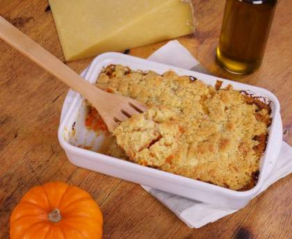 Crumble à la courge et au Cantal AOP