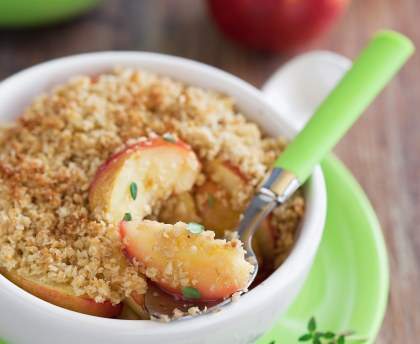 Crumble aux pêches à ma façon