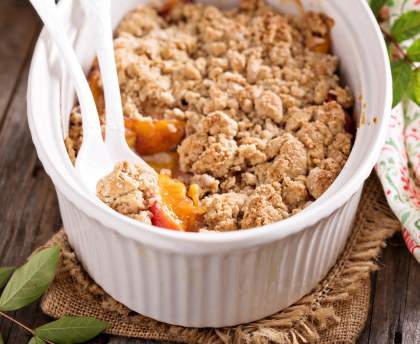 Crumble aux pêches