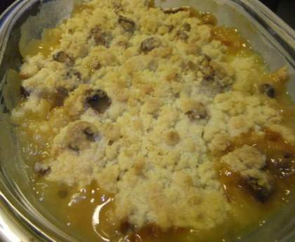 Crumble aux poires et au chocolat blanc