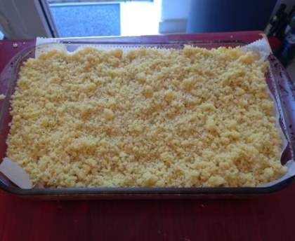 Crumble aux pommes compotées