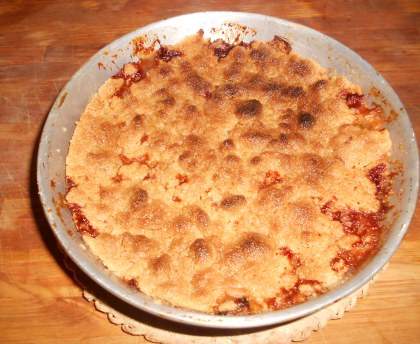 Crumble aux pommes et pêches