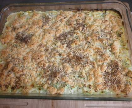 Crumble cabillaud courgettes