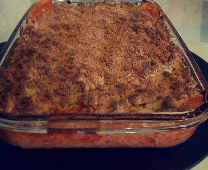 Crumble chèvre, tomates fraiches et tomates séchées