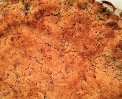 Crumble courgettes brousse pesto
