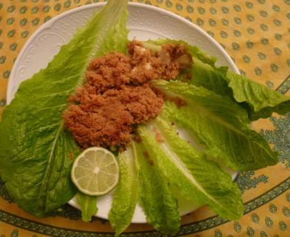 Crumble de cabillaud au lait de coco