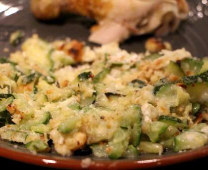 Crumble de courgettes au chèvre