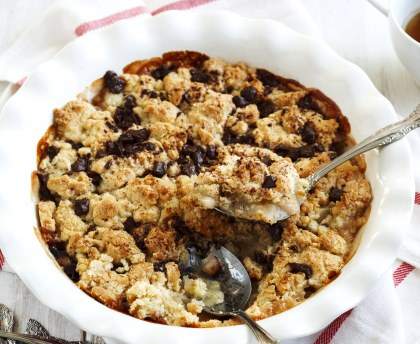 Crumble fondant au chocolat et fruits d'automne